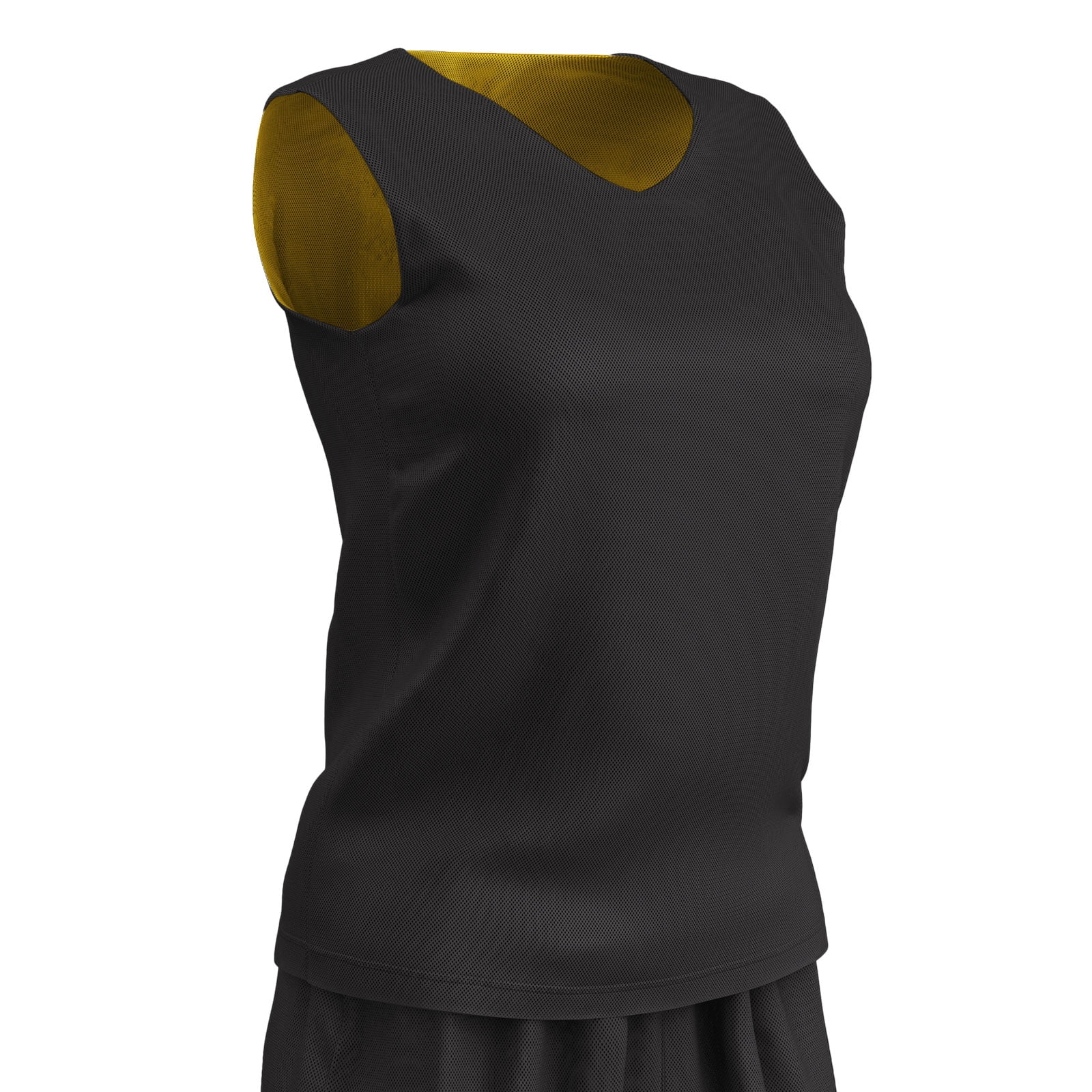 Zone Reversible Basketball Jersey, Women's 2X-Large, Black and Gold
