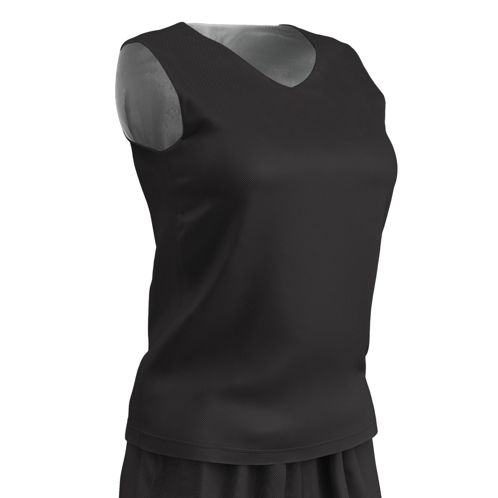Zone Reversible Basketball Jersey, Women's 2X-Large, Black and White