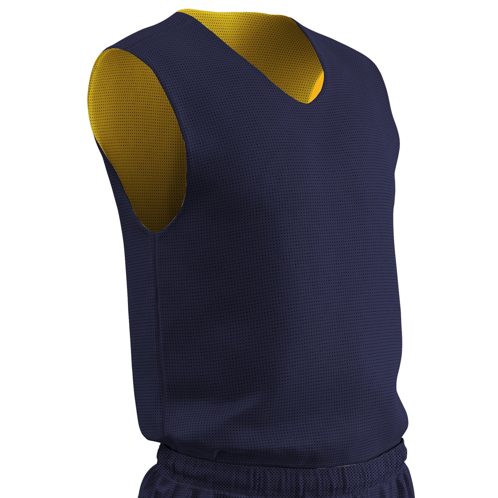 Zone Reversible Basketball Jersey, Youth Medium, Navy and Gold