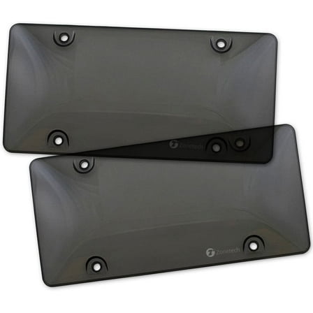Zone Tech 2-Pack License Plate Clear Tinted Bubble Shields