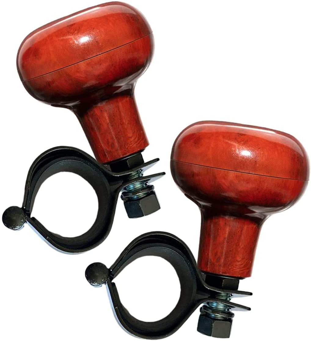 Zone Tech 2-Pack Woodgrain Steering Wheel Spinner Knob - Steering Wheel Spinner with Power Handle Suitable for All Vehicles for All Cars and Kinds of Automotive