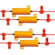 Zone Tech 50W 6Ohm LED Load Resistors - 4-Pieces LED Load Resistors for LED Turn Signal Lights or LED License Plate Lights or DRL (Fix Hyper Flash, Warning Cancellor)