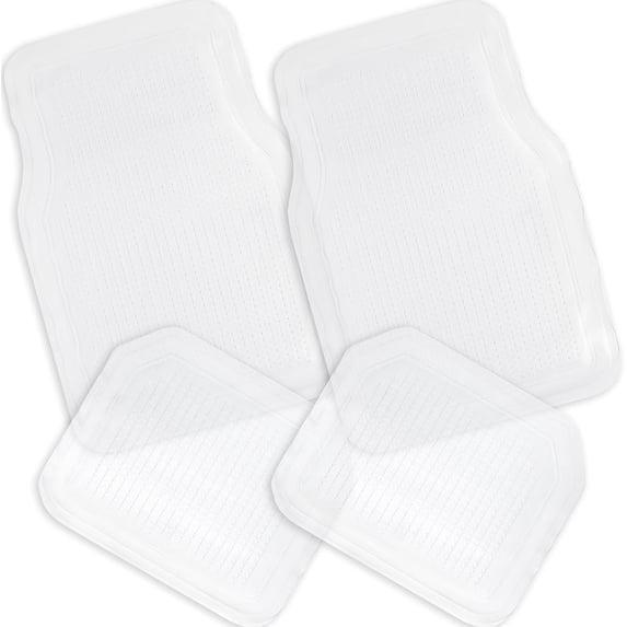 Zone Tech All Weather Full Rubber Clear Car Interior Floor Mats - 4-Piece Set Clear Heavy Duty Car Interior Floor Mats