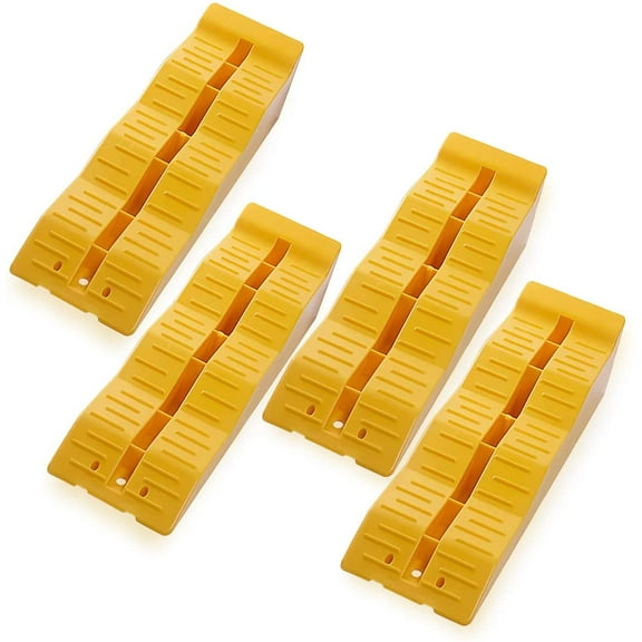 Zone Tech Automotive Leveling Ramps - 4 Pack Camper Trailer SUV Car Wheel Chocks, Leveler, Stabilizer on Uneven Ground- Great for leveling and Raising Auto