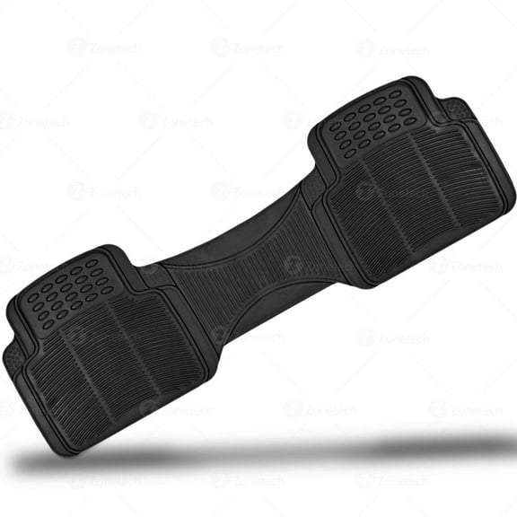 Zone Tech – Black Car Vehicle Floor Mat – Trimable Universal Fit, All-Weather Protection Rubber Material