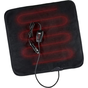 Zone Tech Car Mini Heated Travel Blanket Pad – Classic Black 12V Comfortable Heating Car Mini Blanket Pad Perfect for Winter Travels