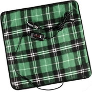 Zone Tech Car Mini Heated Travel Blanket Pad – Classic Green 12V Comfortable Heating Car Mini Blanket Pad Perfect for Winter Travels