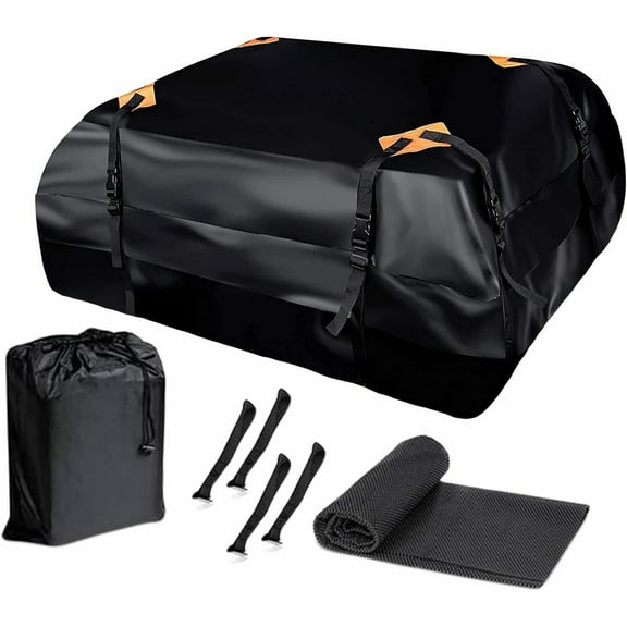 Zone Tech Car Roof Black Cargo Bag with a Protective Anti Slip Mat