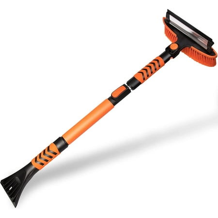 Zone Tech Car Rotatable Head Snow Brush Kit - Expandable Portable Snow Removal Shovel, Ice Scraper, and Snow Brush Car Set with Portable Carrying Bag