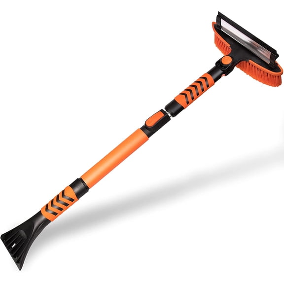 Zone Tech Car Rotatable Head Snow Brush Kit - Expandable Portable Snow Removal Shovel, Ice Scraper, and Snow Brush Car Set with Portable Carrying Bag