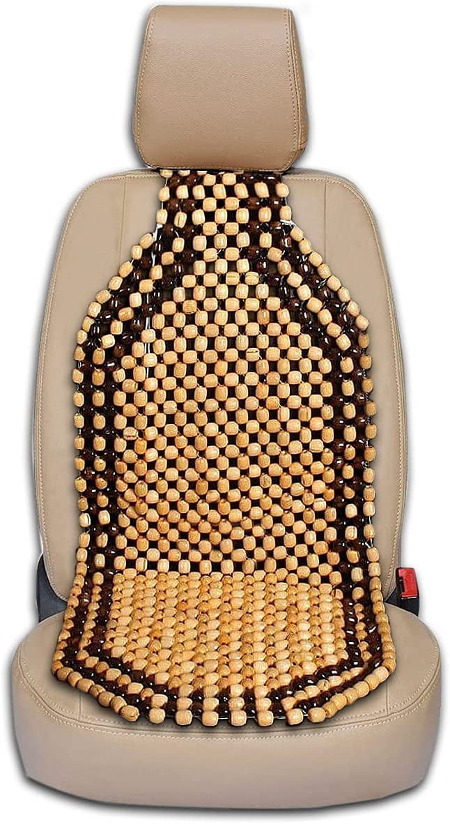 Zone Tech Car Seat Back Support with Wood Beads Back Cushion Car