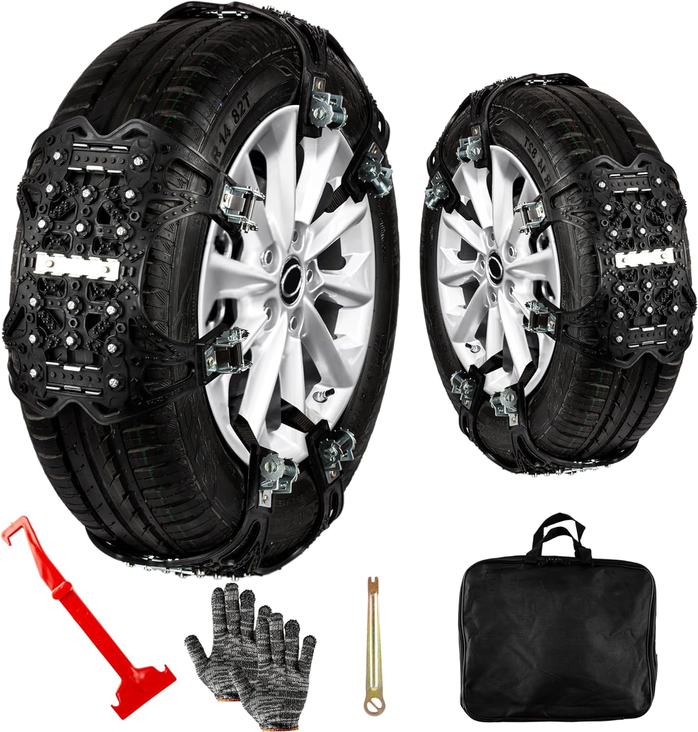 Zone Tech Heavy Duty Snow Chains for Car, SUV, Trucks AntiSkid, All