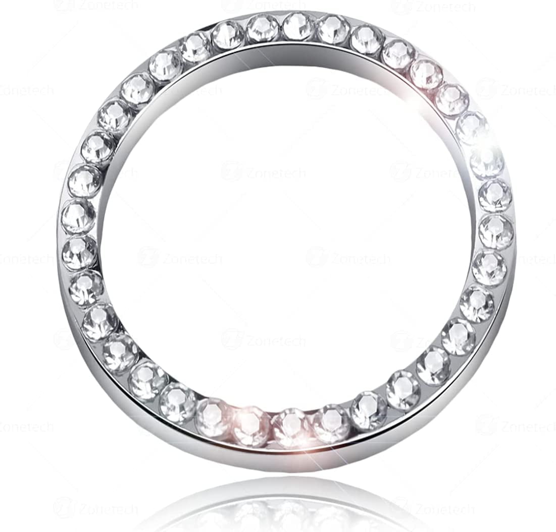 Zone Tech Chrystal Bling Ring Emblem Sticker Rhinestone Start Engine