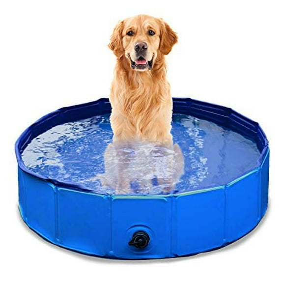 Zone Tech Foldable Pet Bathing Tub Swimming Pool - Easy to Store Collapsible Foldable Bath Pool for kids and Pets Blue