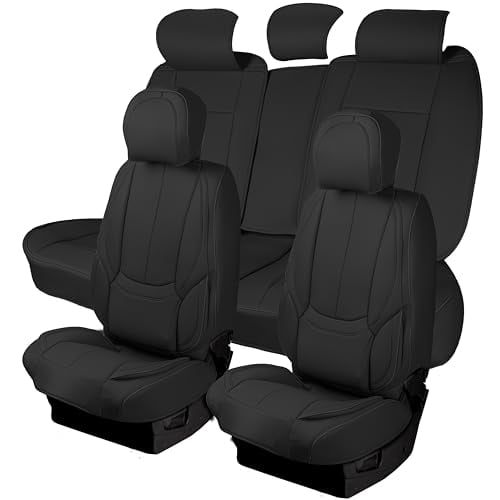Universal Fit Black Leather Full Car Seat Covers Set