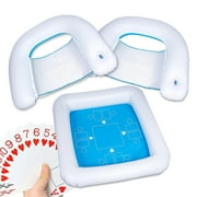 Zone Tech Game Station Set with Waterproof Playing Cards for Pool or Beach Blue/White