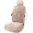 thumbnail image 1 of Zone Tech Genuine Sheepskin Car Seat Cover Mocha Fluffy Luxury Wool Front Seat Covers, 1 of 8