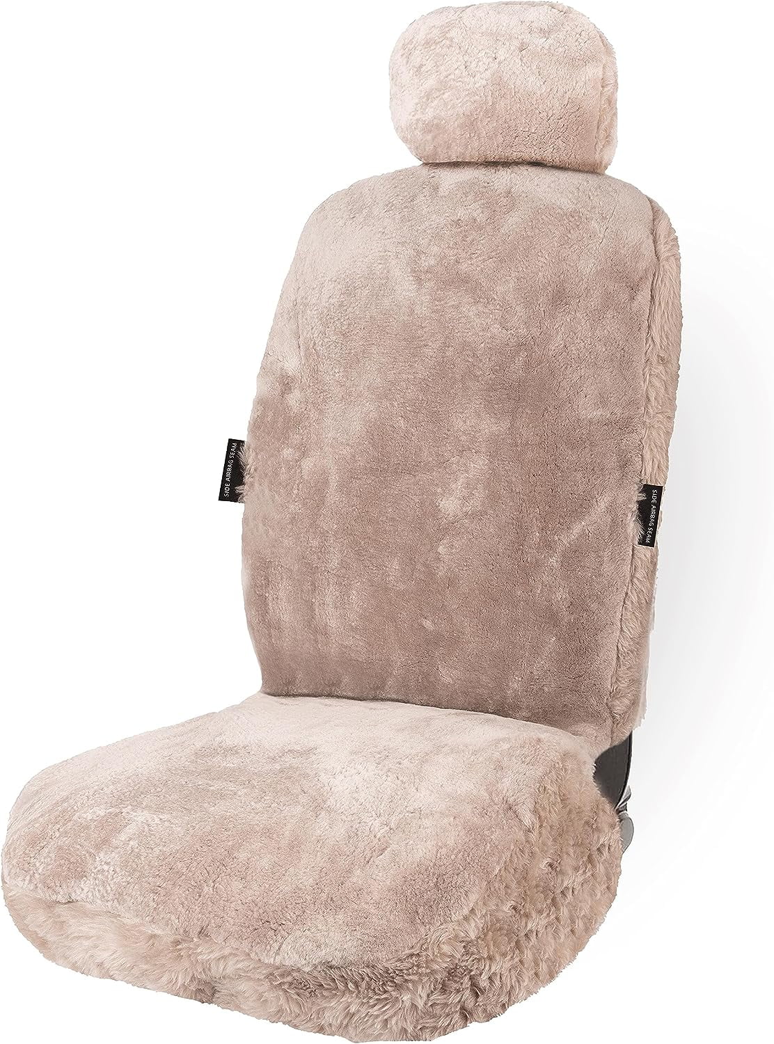 Zone Tech Genuine Sheepskin Car Seat Cover Mocha Fluffy Luxury Wool Front Seat Covers