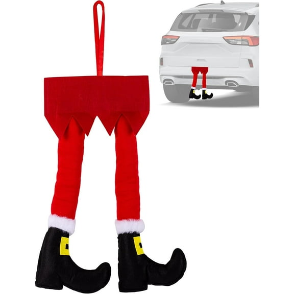 Zone Tech Hanging Santa Legs Christmas Car Accessories : Christmas Decoration for Vehicles, Fireplaces (1-Pack)