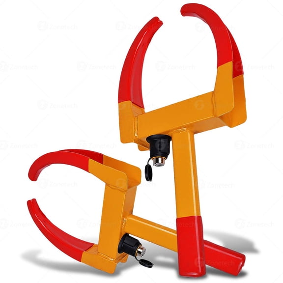 Zone Tech Heavy Duty Anti-Theft Protective Vehicle Wheel Lock Security Tire Clamp, Pack of 2