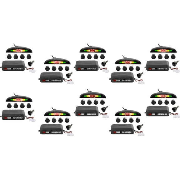 Zone Tech New 4 Parking Sensors LED Display Car Reverse Backup Radar System 10 Pack