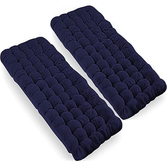 Zone Tech Outdoor Camping Cot Pads Mattress - Classic Navy Blue Comfortable Thicker Cotton Sleeping Cot Lightweight Waterproof Bottom Pad Mattress for Adult, Kid (Navy Blue 2-Pack)