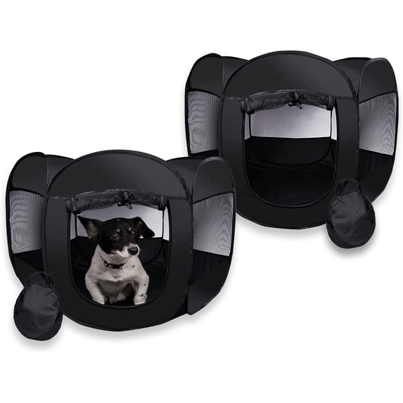 Zone Tech Portable Foldable Pet Playpen Tent – Medium Size Indoor Outdoor Mesh Open Air Exercise Pop-Up Playen Tent for Dogs and Cats