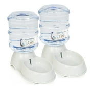 Zone Tech Self-Dispensing Pet Waterer - Durable Self-Dispensing Gravity 3.7 Liters Pet Waterer (2 Pack Self-Dispensing Pet Feeder)