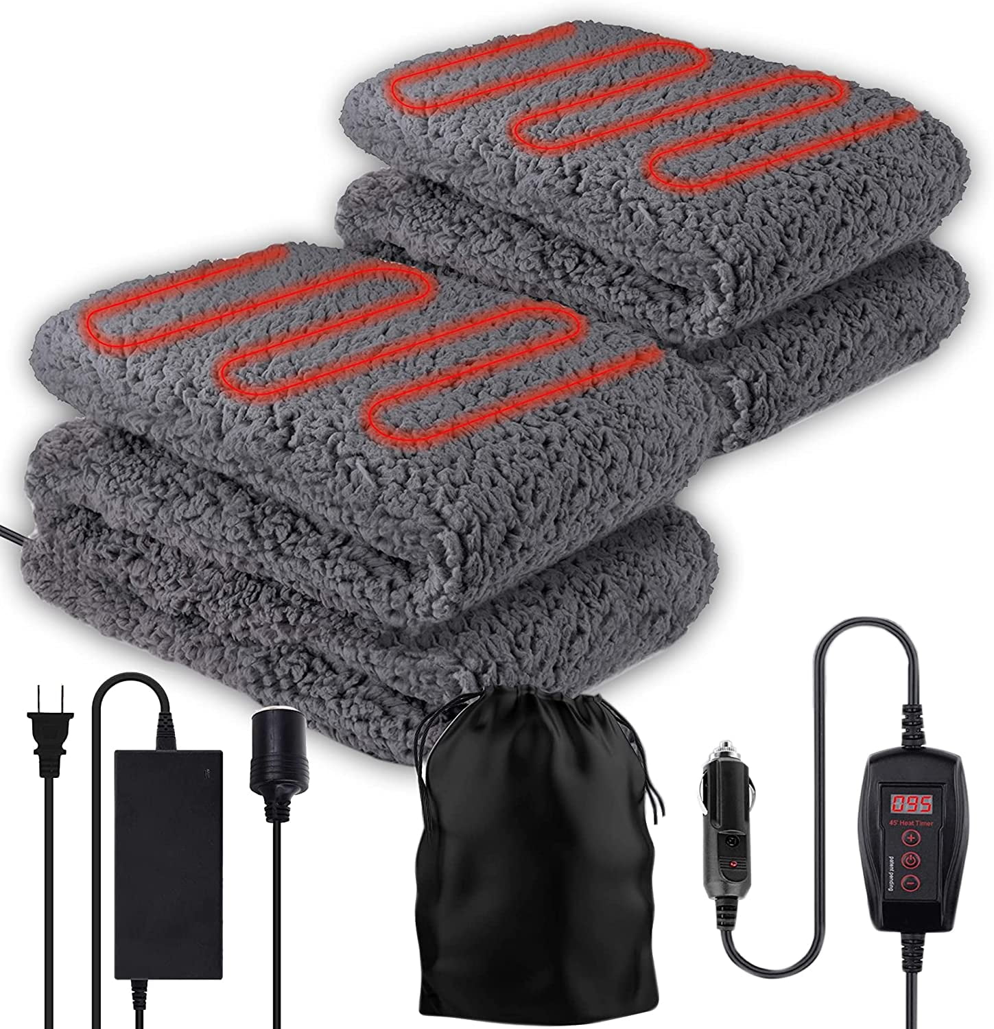 Zone Tech 2 Pack Sherpa Fleece Travel Blanket Soft Warm 59 x 43 for Car Home Office Camping Walmart