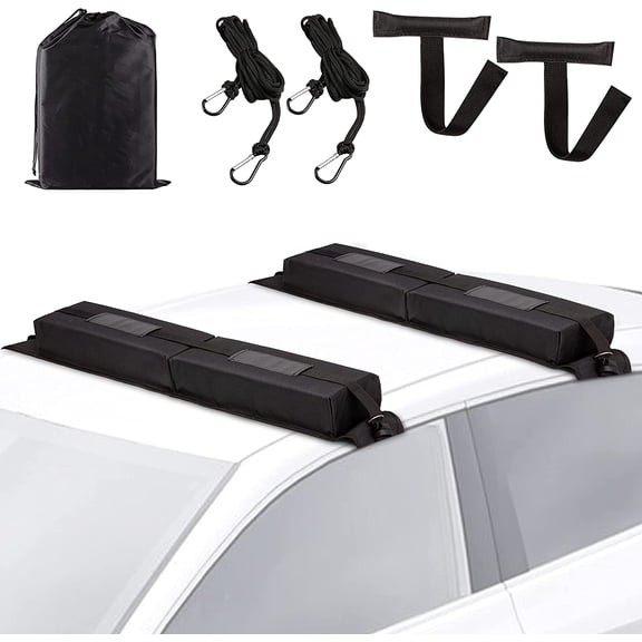 Zone Tech Soft Roof Rack Pads Heavy Duty, Use with or Without Cross Bar, Non-Slip, Use for Kayak, Surfboard, Canoe, and More