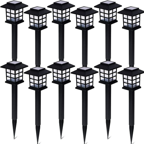 Zone Tech Solar Powered Outdoor LED Light Lamp Yard, Garden, Pathway Lights 12 Pack