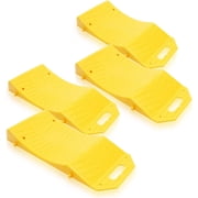 Zone Tech Tire Saver Ramps - 4-Pack Portable Highly Visible Yellow Vehicle Travel Ramps for Storage-Flat Spot and Flat Tire Prevention