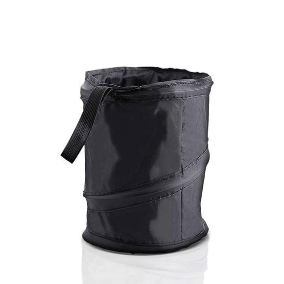 Zone Tech Black Vehicle Pop Up Leakproof Trash Can Collapsible Universal Fit Car Hanging Garbage Bin