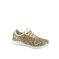 thumbnail image 1 of Zone1k Little Girl Big Girl Glitter Sparkle Comfort Light Weight Slip On Flat Sneaker Shoes ( Gold, 12), 1 of 4