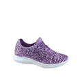 thumbnail image 1 of Zone1k Little Girl Big Girl Glitter Sparkle Comfort Light Weight Slip On Flat Sneaker Shoes ( Purple, 12), 1 of 4