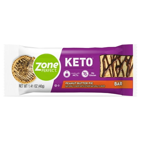 ZonePerfect Keto Bars, Peanut Butter Pie, True Keto Macros, Made With MCTs, 1.41 Oz., 5 Count