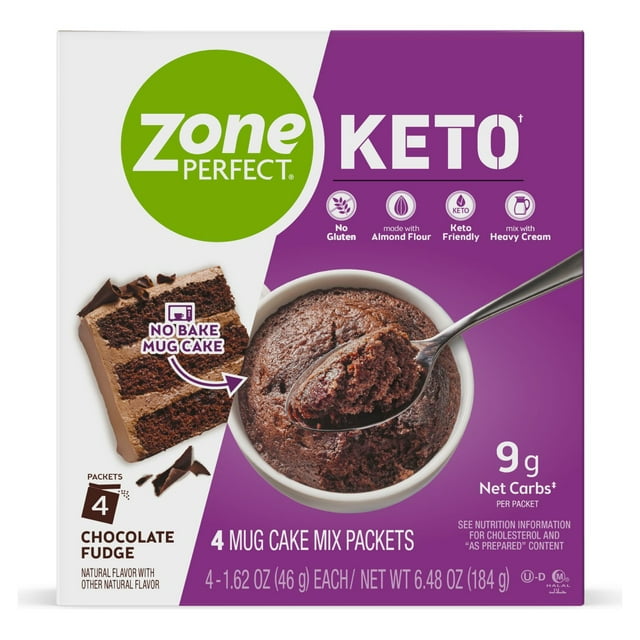ZonePerfect Keto Chocolate Fudge Mix, 1.62 oz, 4 Count
