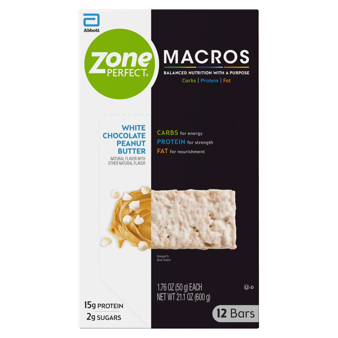 ZonePerfect Macros Protein Bars, White Chocolate Peanut Butter, 12