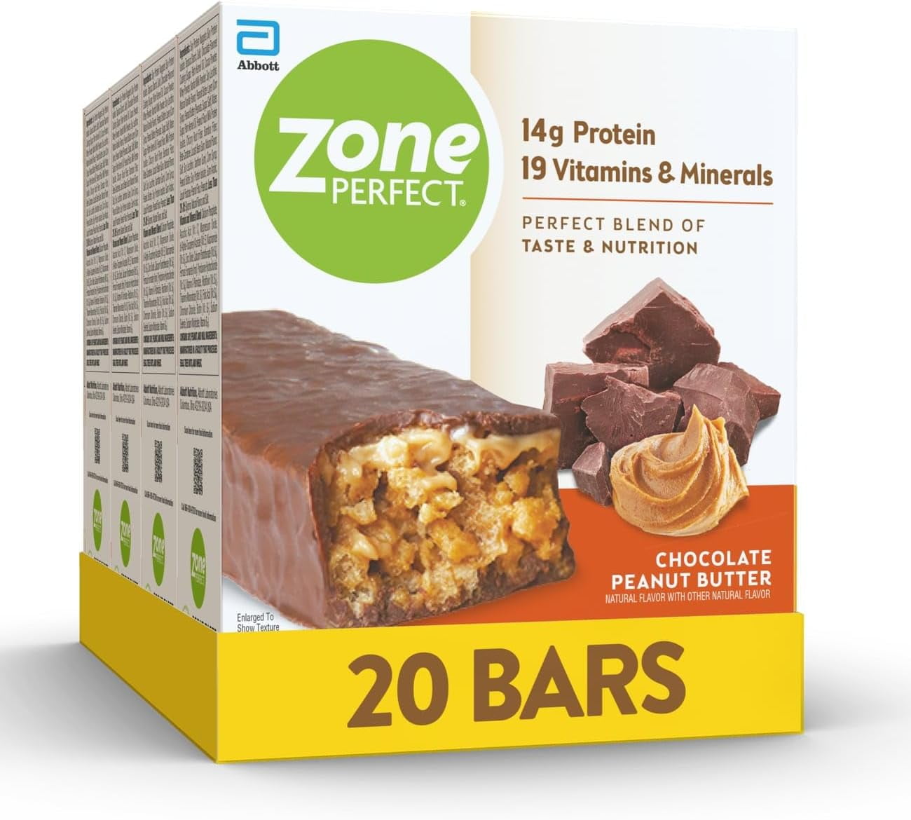 ZonePerfect Protein Bars, 14g Protein, 19 Vitamins & Minerals, Nutritious Snack Bar, Chocolate
