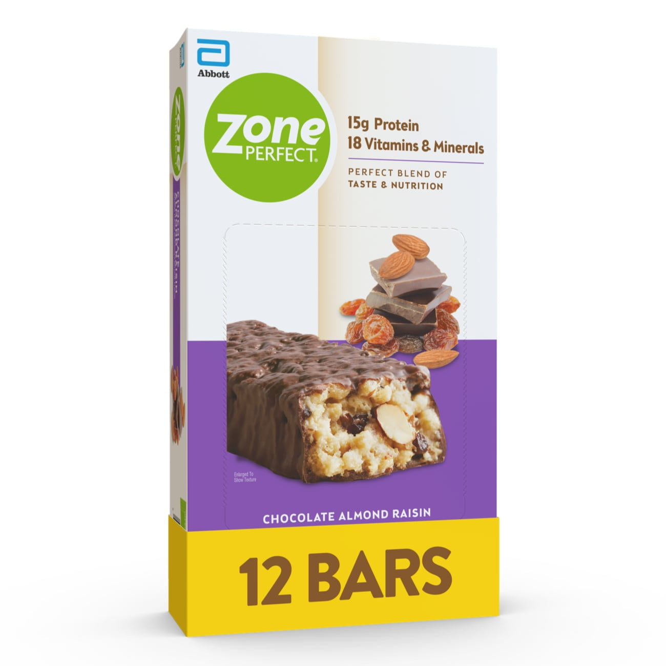 ZonePerfect Protein Bars Chocolate Almond Raisin 12 Bars