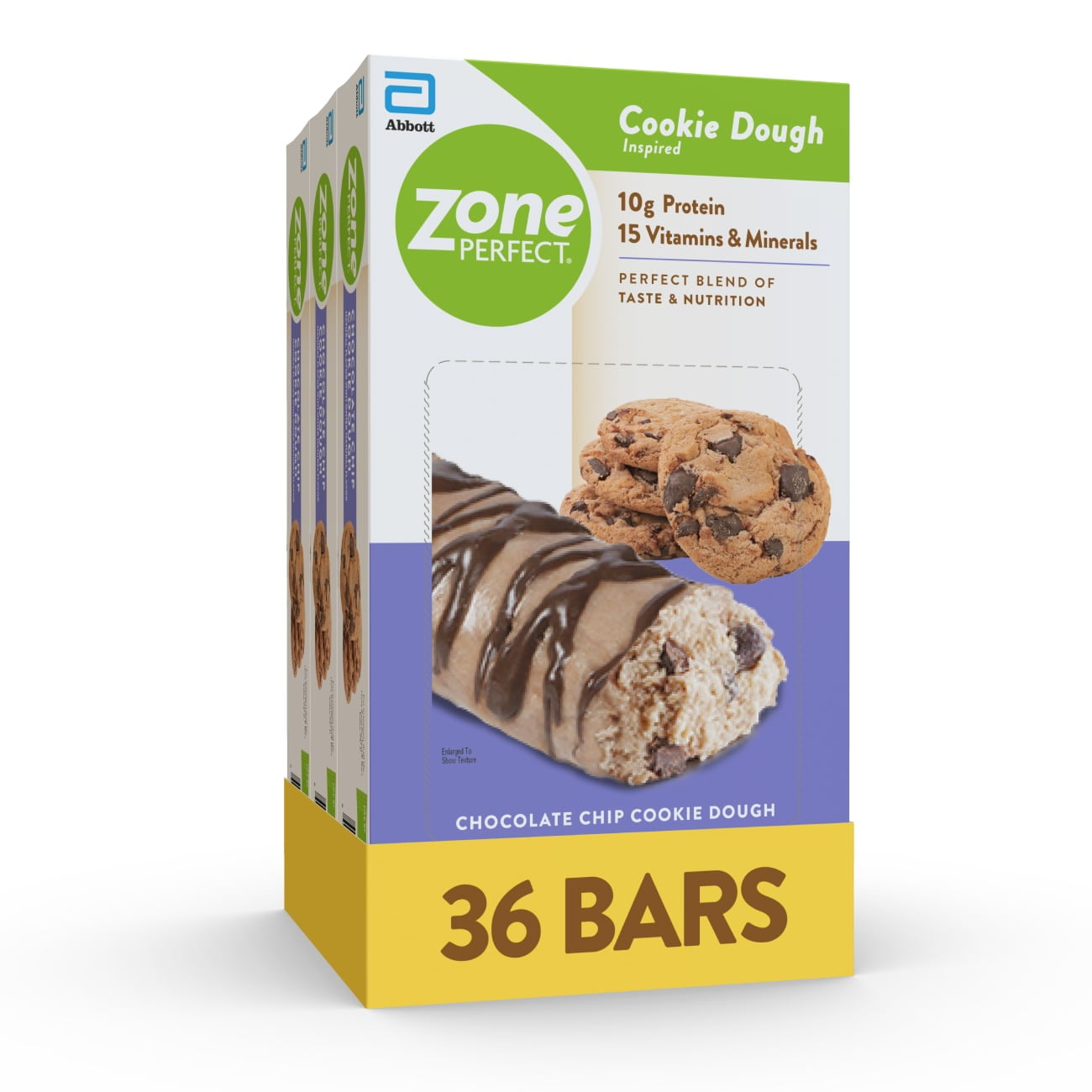 ZonePerfect Protein Bars Chocolate Chip Cookie Dough 36 Bars