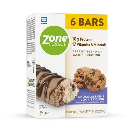 ZonePerfect Protein Bars | Chocolate Chip Cookie Dough | 6 Bars