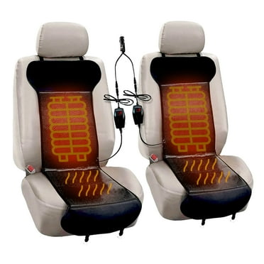 ZoneTech Heated Car Seat Cover Cushion, 12V Plug, Black, 2 Pack