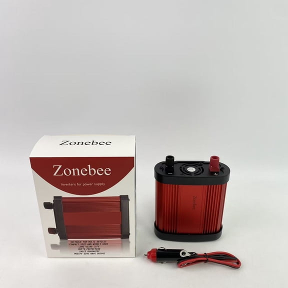 Zonebee Inverters for power supply,300W Car Power Inverter with 65W USB-C and 3.0 USB Port - DC 12V to 110V AC Power inverters for Vehicles Converter Fast Charging Ports Car Charger Adapter (Red)