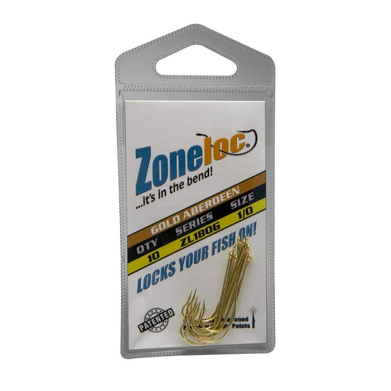 Zoneloc - Aberdeen Crappie Hook 1/0 - 10pc Gold 