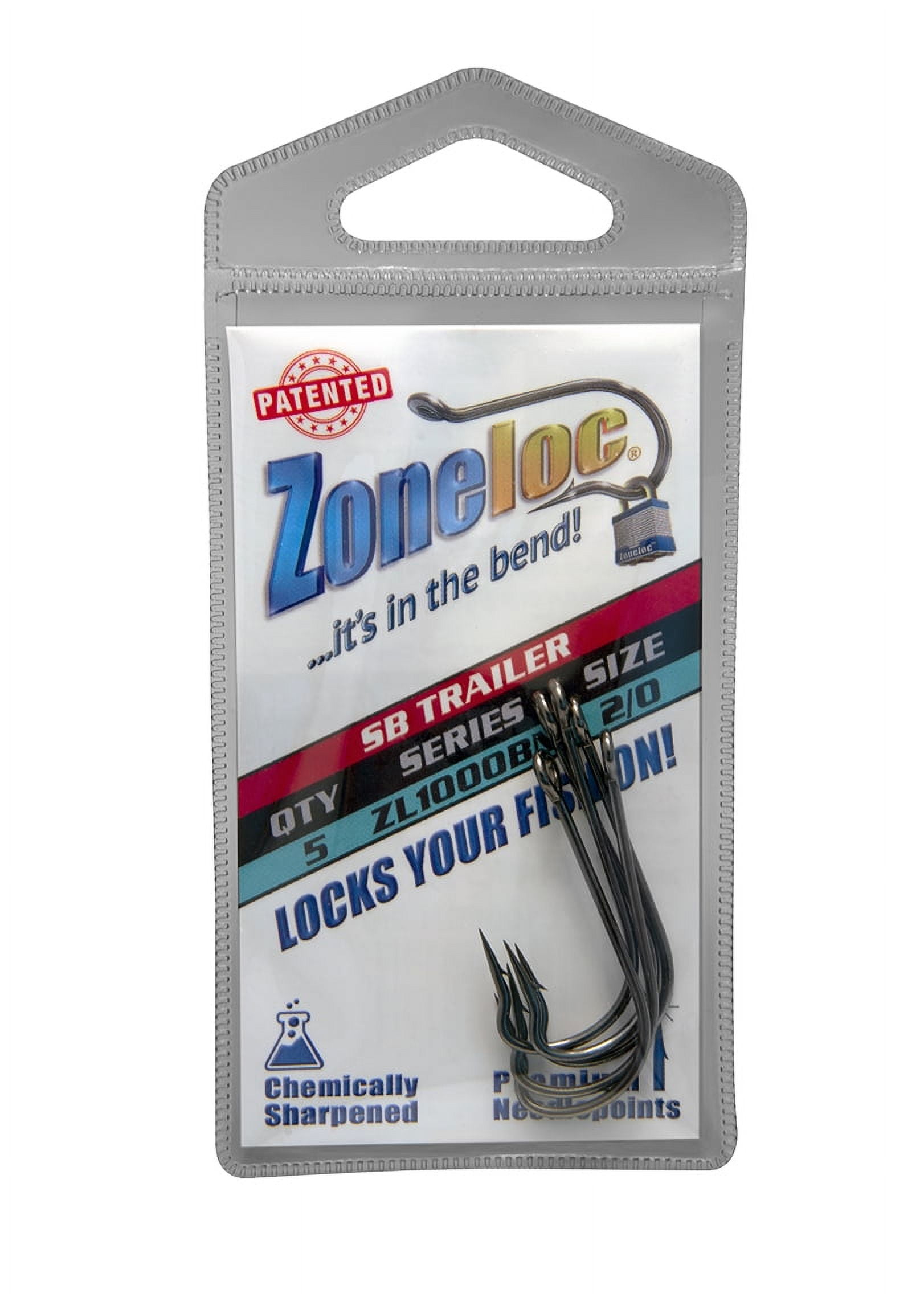 Zoneloc - Spinnerbait Trailer - 5pc Black Nickel, Size: 1/0