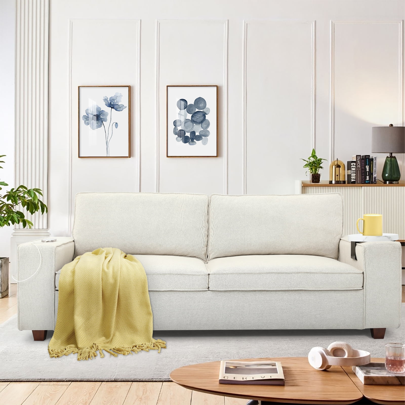 Zonemagic 88.6" Modern Sofas Couches for Living 3 Seat Deep