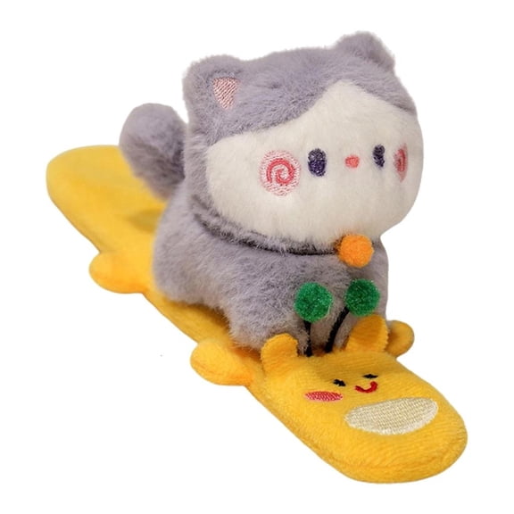 Zonest Cartoon Plush Toy Slap Bracelet Soft Animal Clap Circle Wristband for Children Scooters Playtimes Fun Bicycles Decors