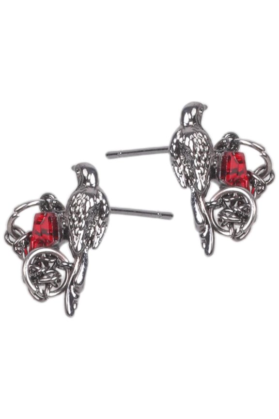 Mysterious Crow Design Earrings Unique Ear Studs Jewelry For Trendsetters