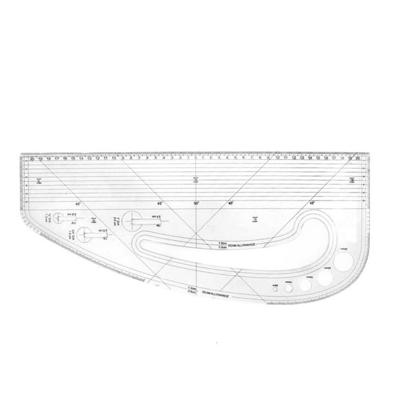 Zonest Sewing Ruler Acrylic Pattern Making Ruler Includes 5 Button Patterns For Sewing